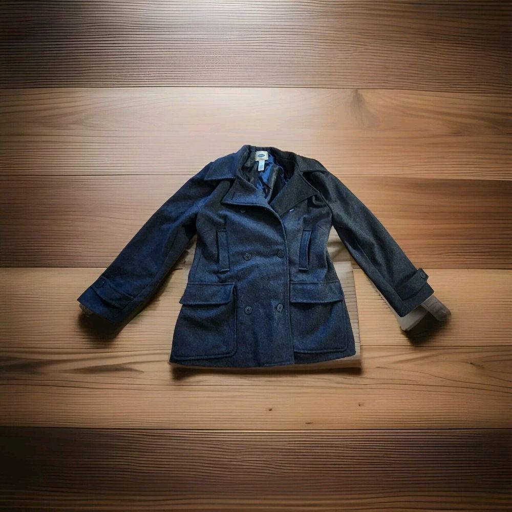 Old Navy wool peacoat Women's Large Black‎ Double Breasted